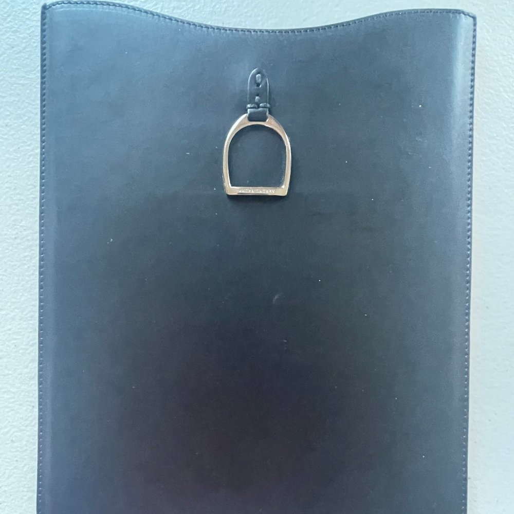 Ralph Lauren leather ipad sleeve, Black